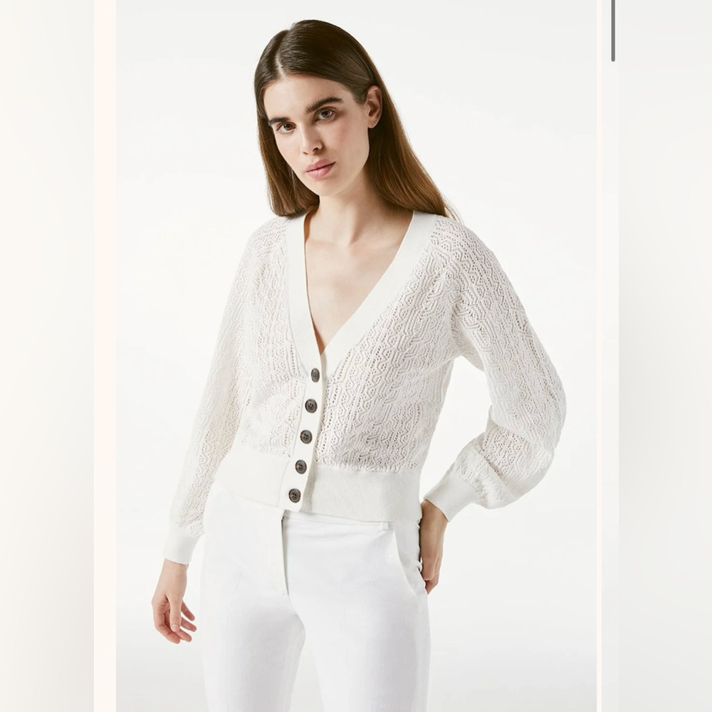 FRAME Chain Lace V-Neck Cardigan. Size XS.